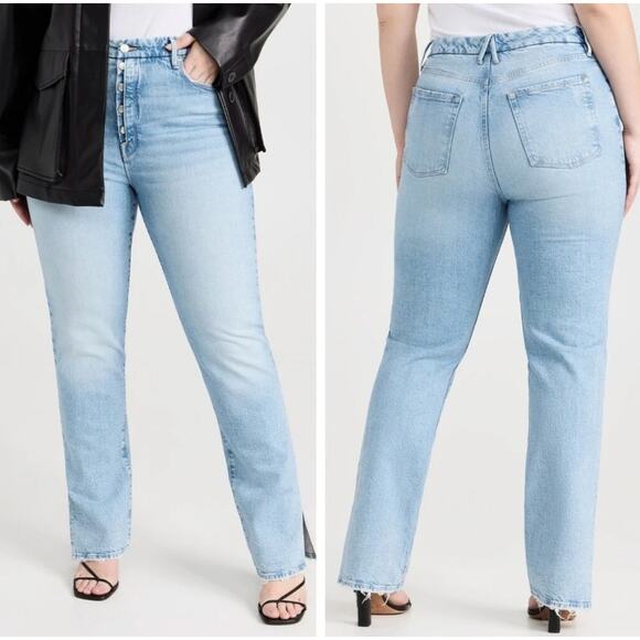 Good American Denim - Good American NWT Good Boy Jeans Button Fly High Rise Straight 10/30